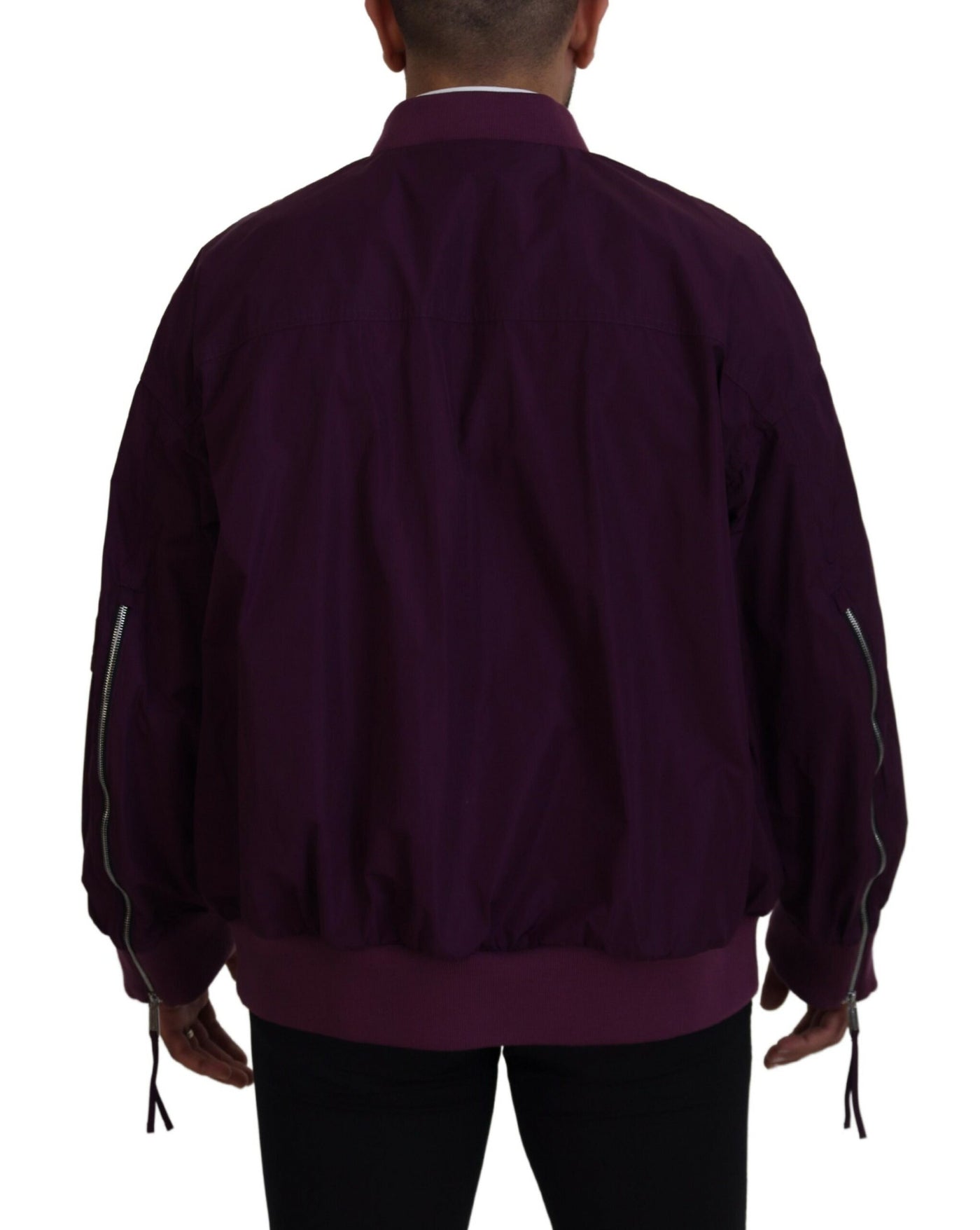 Dsquared² Lila Polyester Bomberjacke mit Reißverschluss
