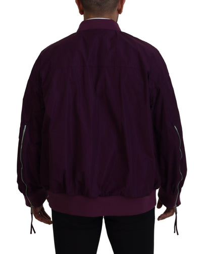 Dsquared² Lila Polyester Bomberjacke mit Reißverschluss