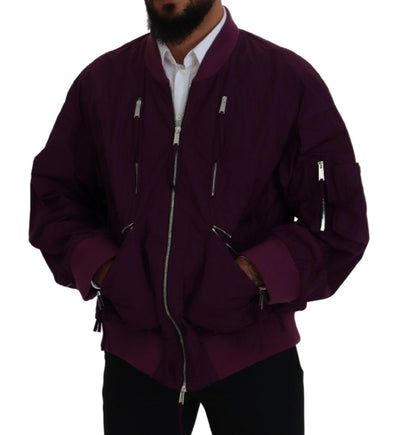 Dsquared² Lila Polyester Bomberjacke mit Reißverschluss