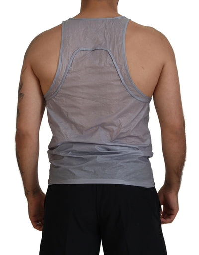Dsquared² Hellgraues ärmelloses Baumwoll-Tank-T-Shirt für Männer