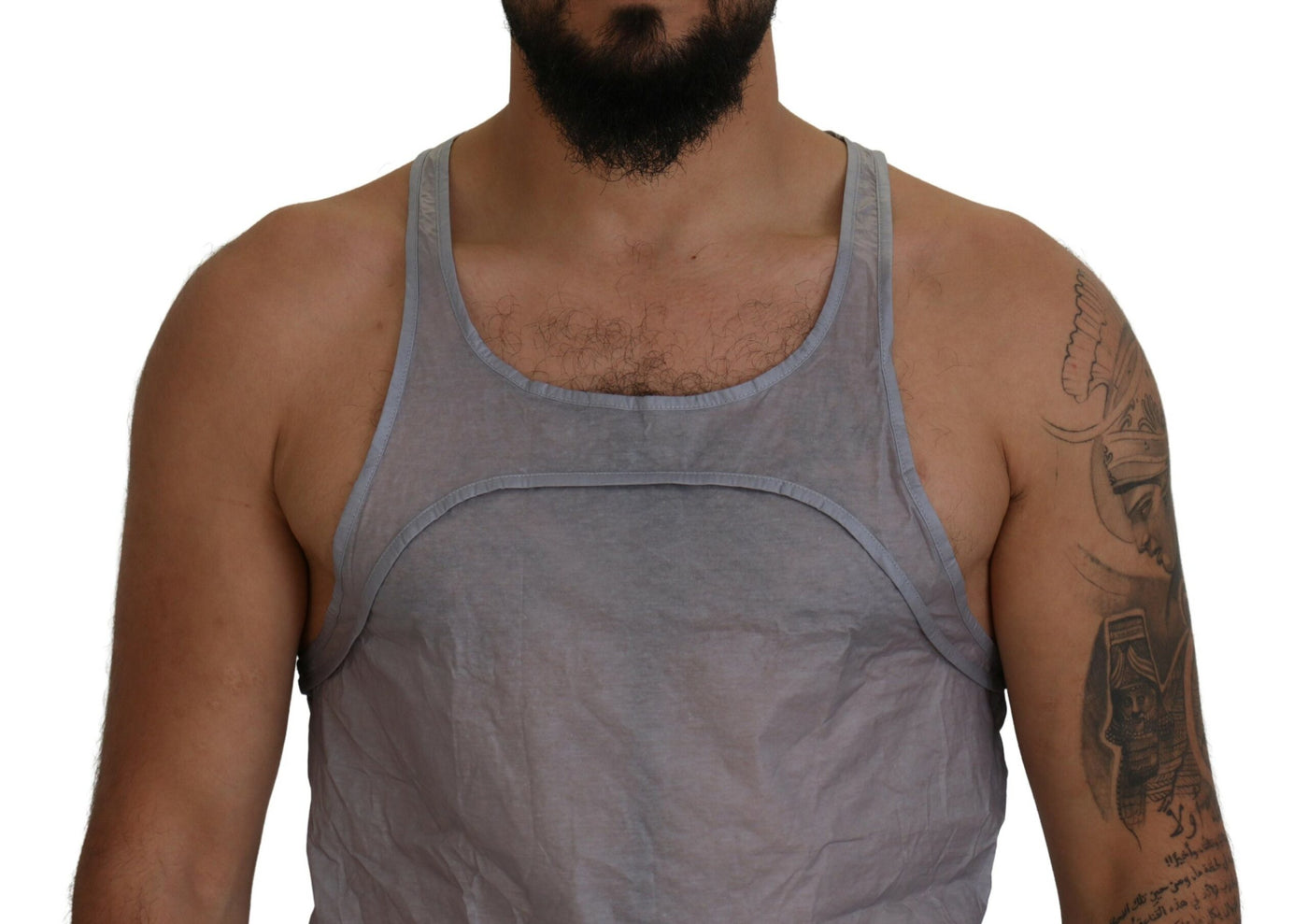 Dsquared² Hellgraues ärmelloses Baumwoll-Tank-T-Shirt für Männer