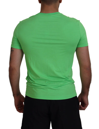 Dsquared² Grünes Modal-T-Shirt mit kurzen Ärmeln und Rundhalsausschnitt