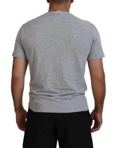 Dsquared² Graues Logo-Baumwoll-T-Shirt mit kurzen Ärmeln und Rundhalsausschnitt