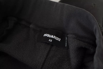 Dsquared² Schwarze Baumwoll-Shorts mit zerfetzter Taille