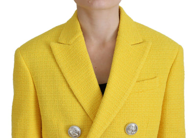 Dsquared² Gelbes doppelreihiges Mini-Anzug-Blazer-Rock-Set