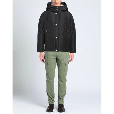 Aquascutum Elegante schwarze Jacke mit abnehmbarer Kapuze