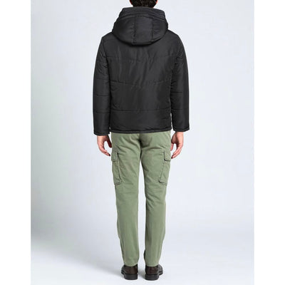 Aquascutum Elegante schwarze Jacke mit abnehmbarer Kapuze