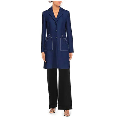 Love Moschino Blauer Wollmantel für Frauen