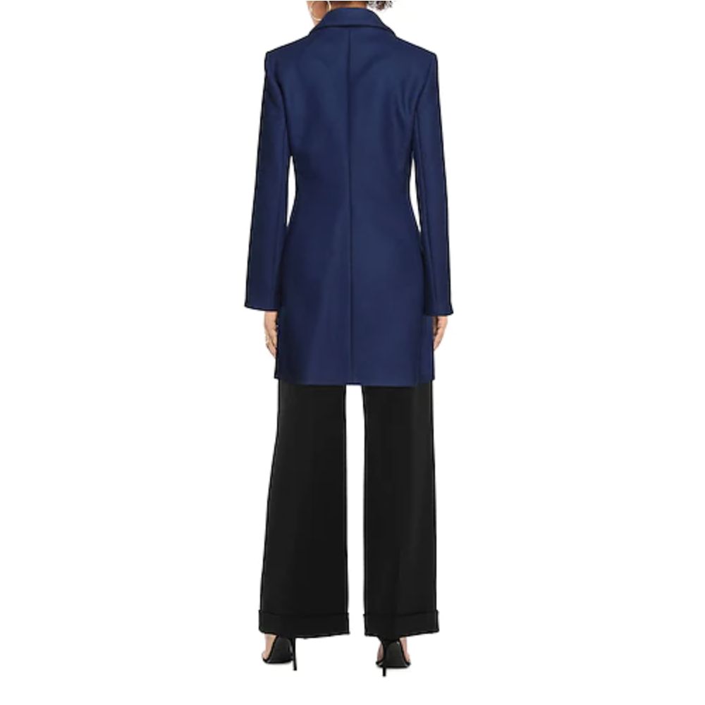 Love Moschino Blauer Wollmantel für Frauen