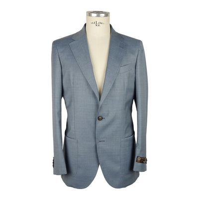 Emilio Romanelli Blauer Woll-Blazer für Männer