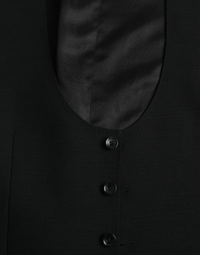Dolce & Gabbana Schwarze Wollweste Kleid Formelle Weste