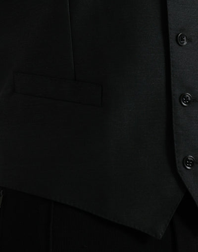 Dolce & Gabbana Schwarze Wollweste Kleid Formelle Weste