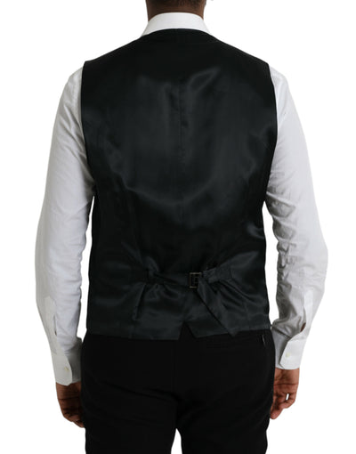 Dolce & Gabbana Schwarze Wollweste Kleid Formelle Weste
