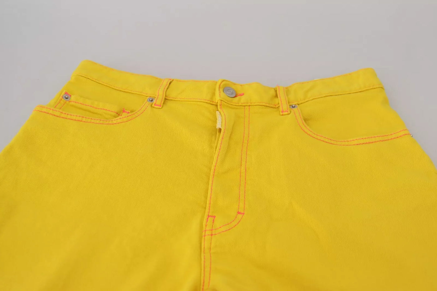 Dsquared² Gelb Baumwolle Hohe Taille Baggy Frauen Hotpants Shorts