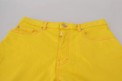 Dsquared² Gelb Baumwolle Hohe Taille Baggy Frauen Hotpants Shorts