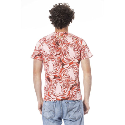 Cavalli Class Rotes Baumwolle Männer T-Shirt