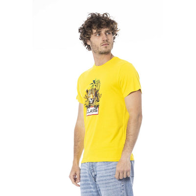 Cavalli Class Gelbes Baumwolle Männer T-Shirt