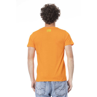 Cavalli Class Orange Baumwolle Männer T-Shirt