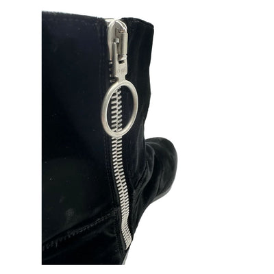 Off-White Schwarze Kalbsleder Damenstiefelette