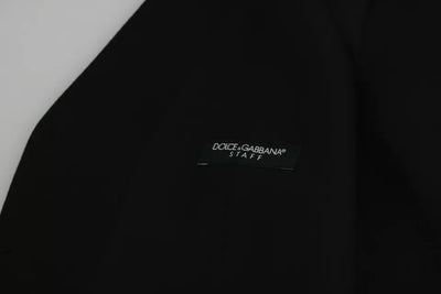 Dolce & Gabbana Schwarze Woll-Stretch-Weste Formal Dress Vest