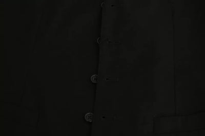 Dolce & Gabbana Schwarze Woll-Stretch-Weste Formal Dress Vest