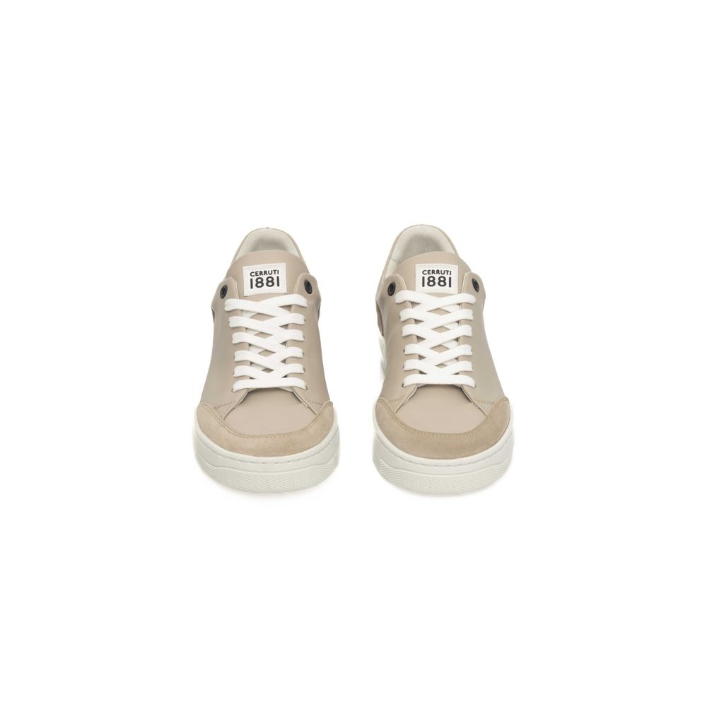 Cerruti 1881 Beige Leder Damen Plateau Sneaker