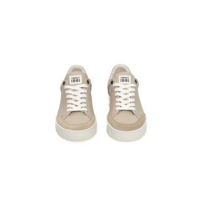 Cerruti 1881 Beige Leder Damen Plateau Sneaker