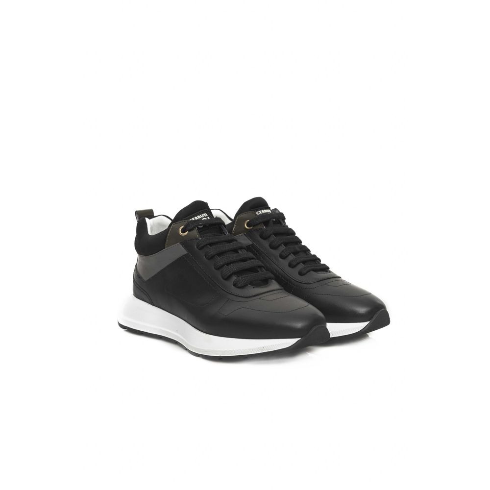 Cerruti 1881 Schwarzes Rindsleder Damen Sneaker