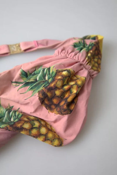 Dolce & Gabbana Rosa bedruckte Beachwear Bikinioberteil Badeanzug
