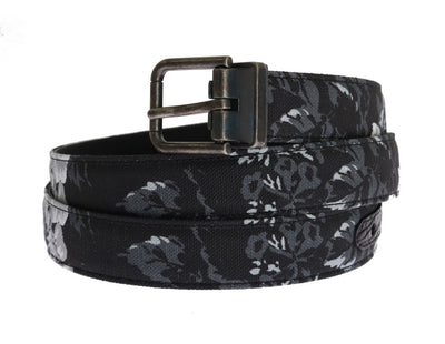 Dolce & Gabbana Schwarzer Cayman Leinen Ledergürtel
