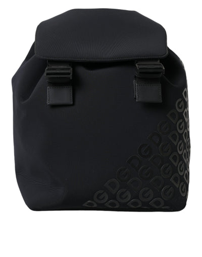 Dolce & Gabbana Schwarzer Neopren Nylon DG Logo Schulrucksack Tasche