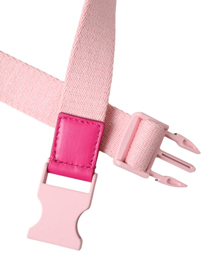 Dolce & Gabbana Rosa Canvas Stretch Kunststoffschnalle Frauen Gürtel