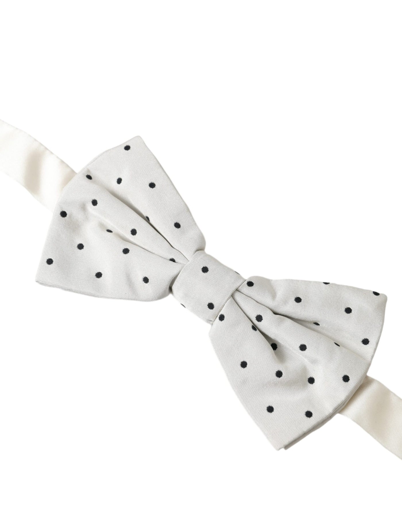 Dolce & Gabbana Weiß Schwarz Polka Dot Polyester Fliege Männer