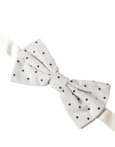 Dolce & Gabbana Weiß Schwarz Polka Dot Polyester Fliege Männer