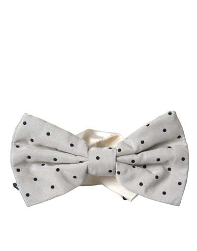 Dolce & Gabbana Weiß Schwarz Polka Dot Polyester Fliege Männer