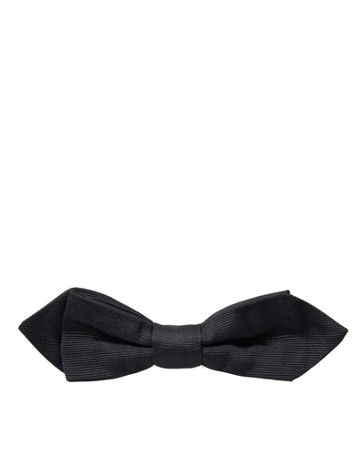 Dolce & Gabbana Schwarze Seide Verstellbare Hals Männer Fliege