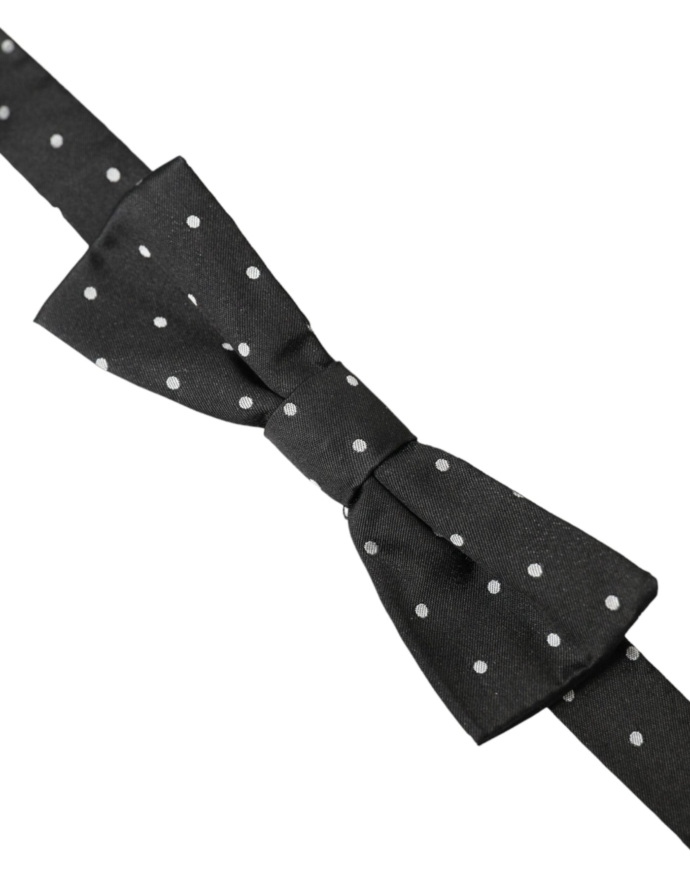 Dolce & Gabbana Schwarz Weiß Polka Dot Seide Männer Hals Fliege
