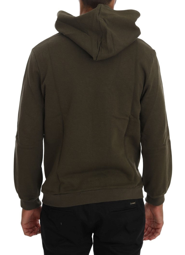 Daniele Alessandrini Grüner Pullover Hodded Baumwollpullover