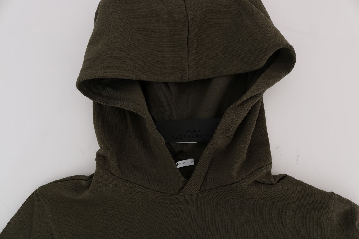 Daniele Alessandrini Grüner Pullover Hodded Baumwollpullover