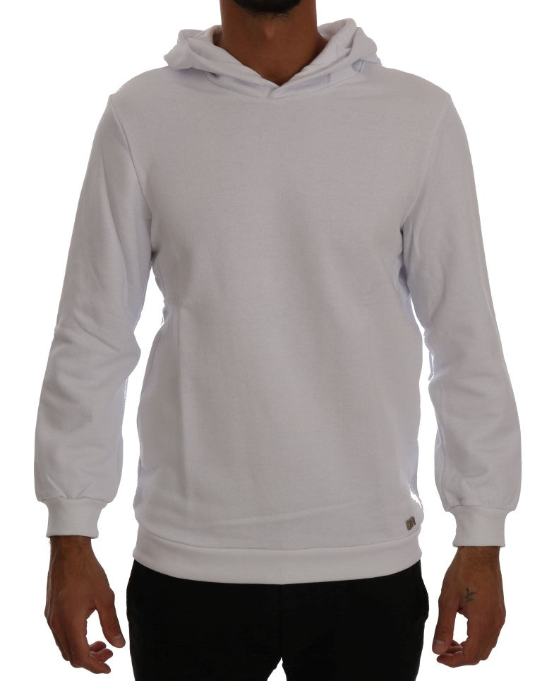 Daniele Alessandrini Weißer Pullover Hodded Baumwollpullover