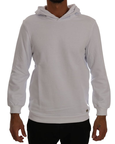 Daniele Alessandrini Weißer Pullover Hodded Baumwollpullover