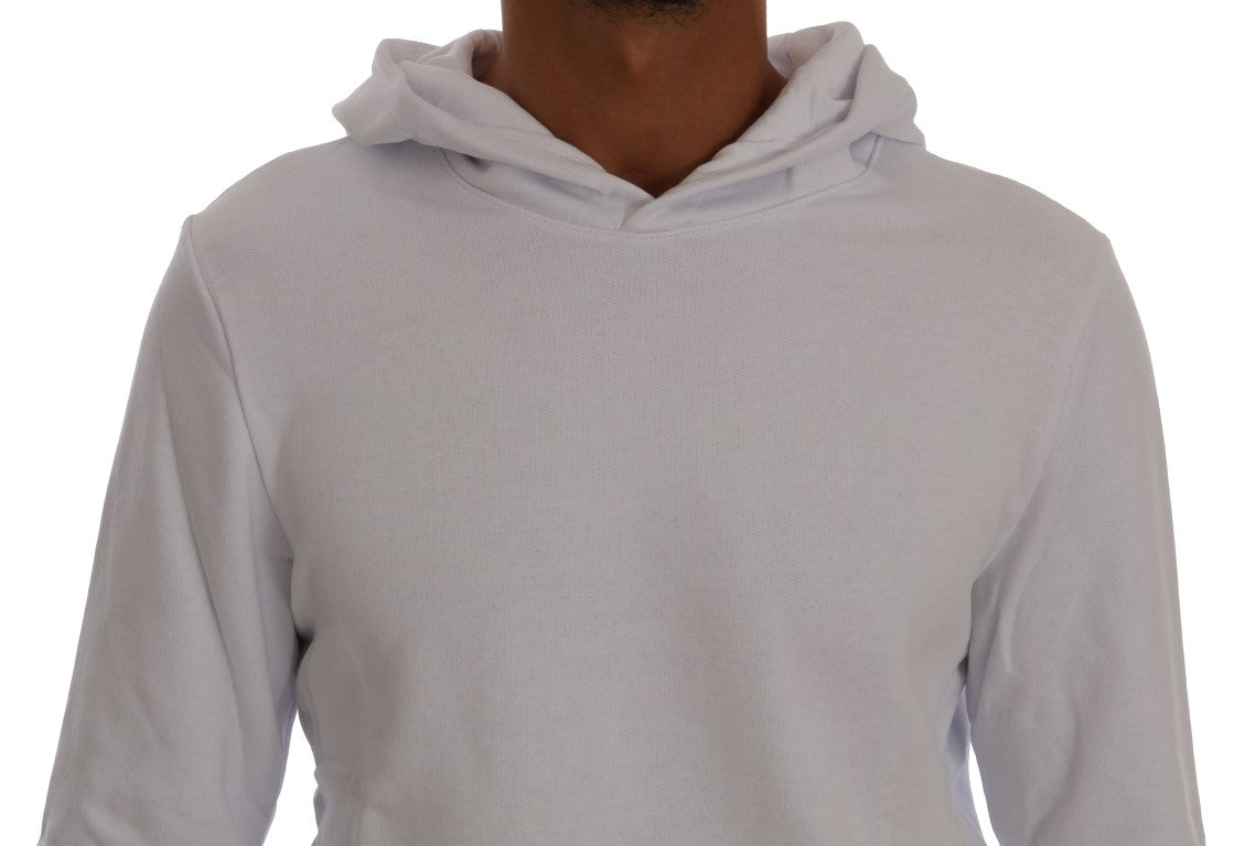 Daniele Alessandrini Weißer Pullover Hodded Baumwollpullover