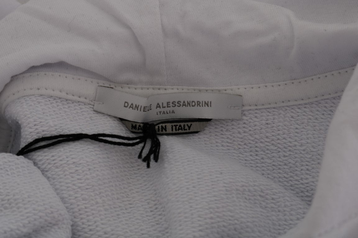 Daniele Alessandrini Weißer Pullover Hodded Baumwollpullover