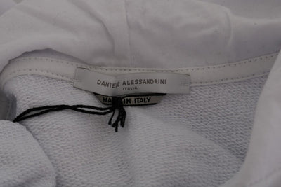 Daniele Alessandrini Weißer Pullover Hodded Baumwollpullover