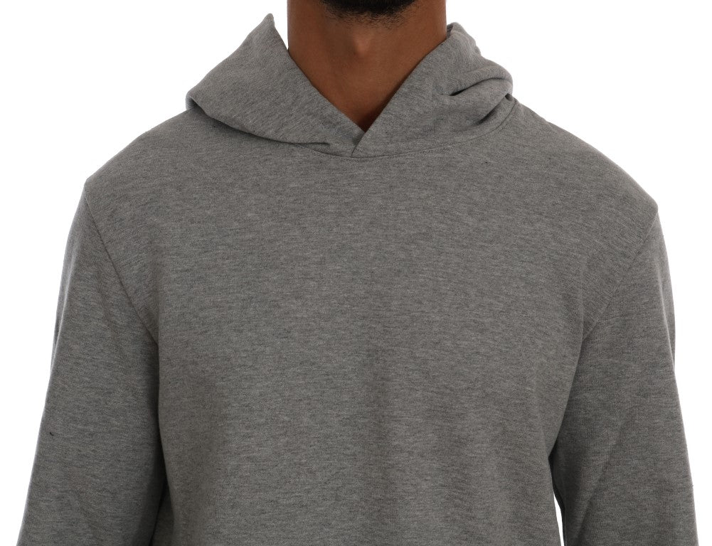 Daniele Alessandrini Grauer Pullover Hodded Cotton Sweater