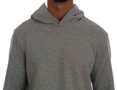 Daniele Alessandrini Grauer Pullover Hodded Cotton Sweater