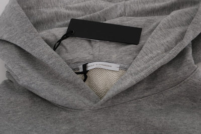 Daniele Alessandrini Grauer Pullover Hodded Cotton Sweater