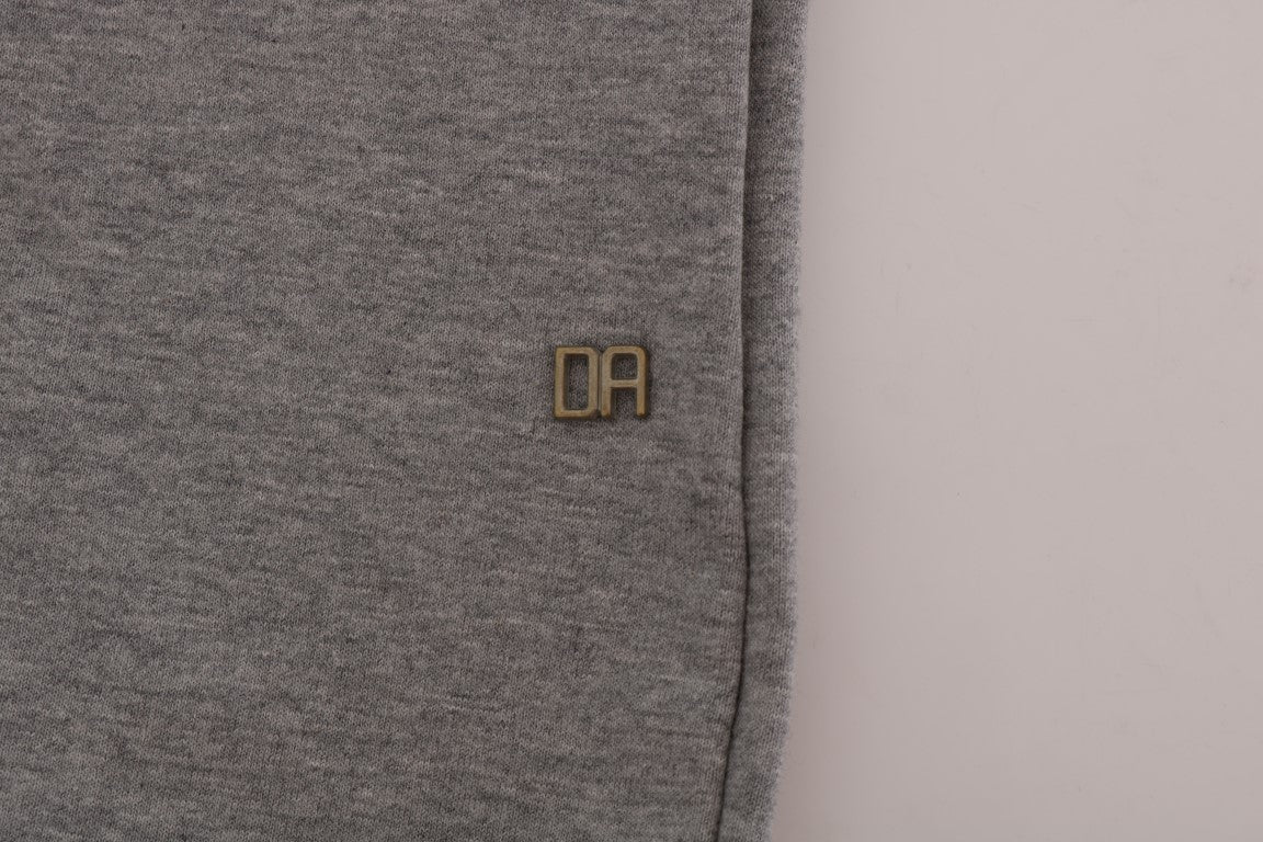 Daniele Alessandrini Grauer Pullover Hodded Cotton Sweater