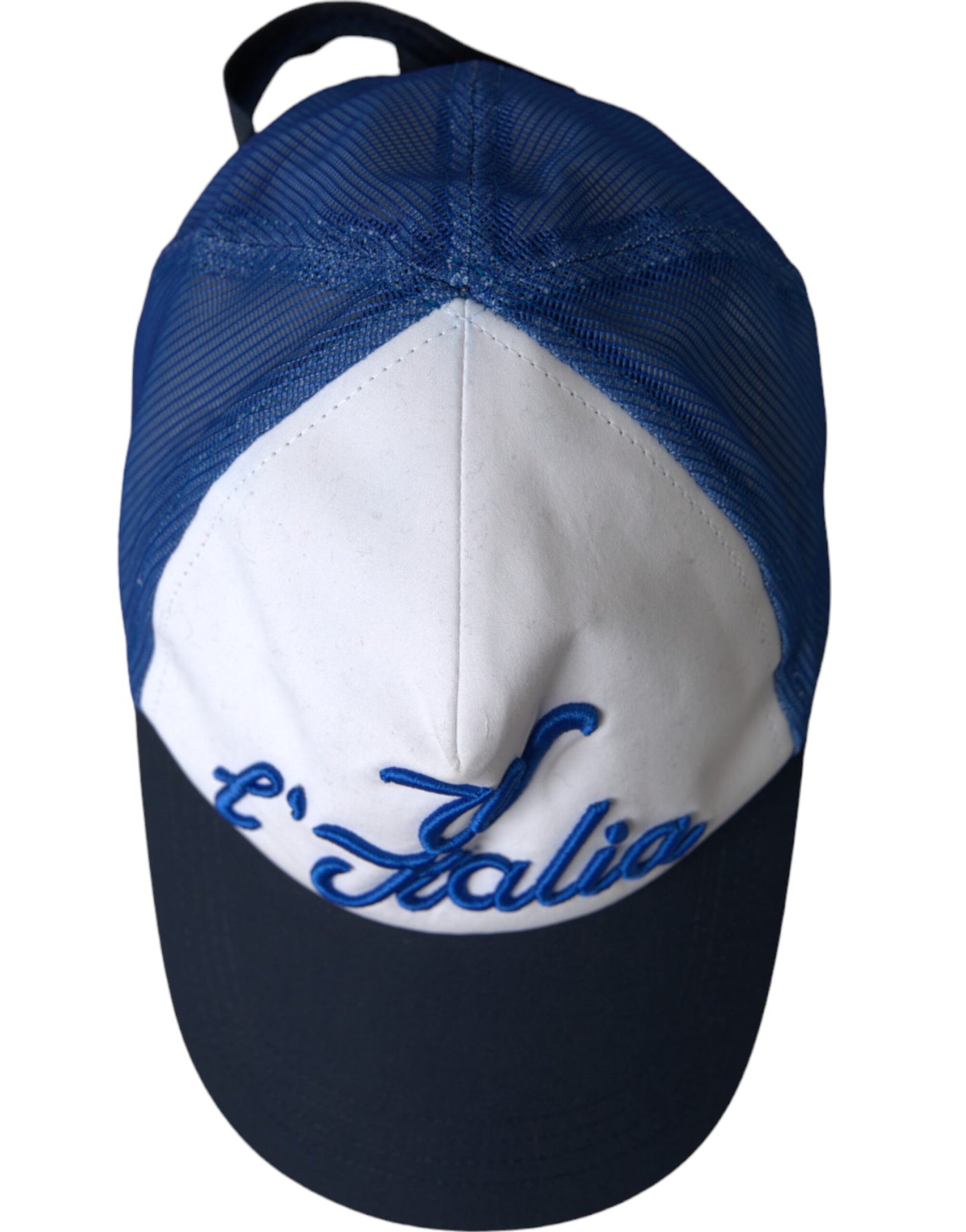 Dolce & Gabbana Blau Weiß Schwarz Italia Mesh Baseballmütze