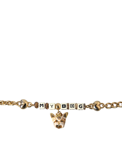 Dolce & Gabbana Gold-Ton Messing Kette MY DOG Herz-Armband